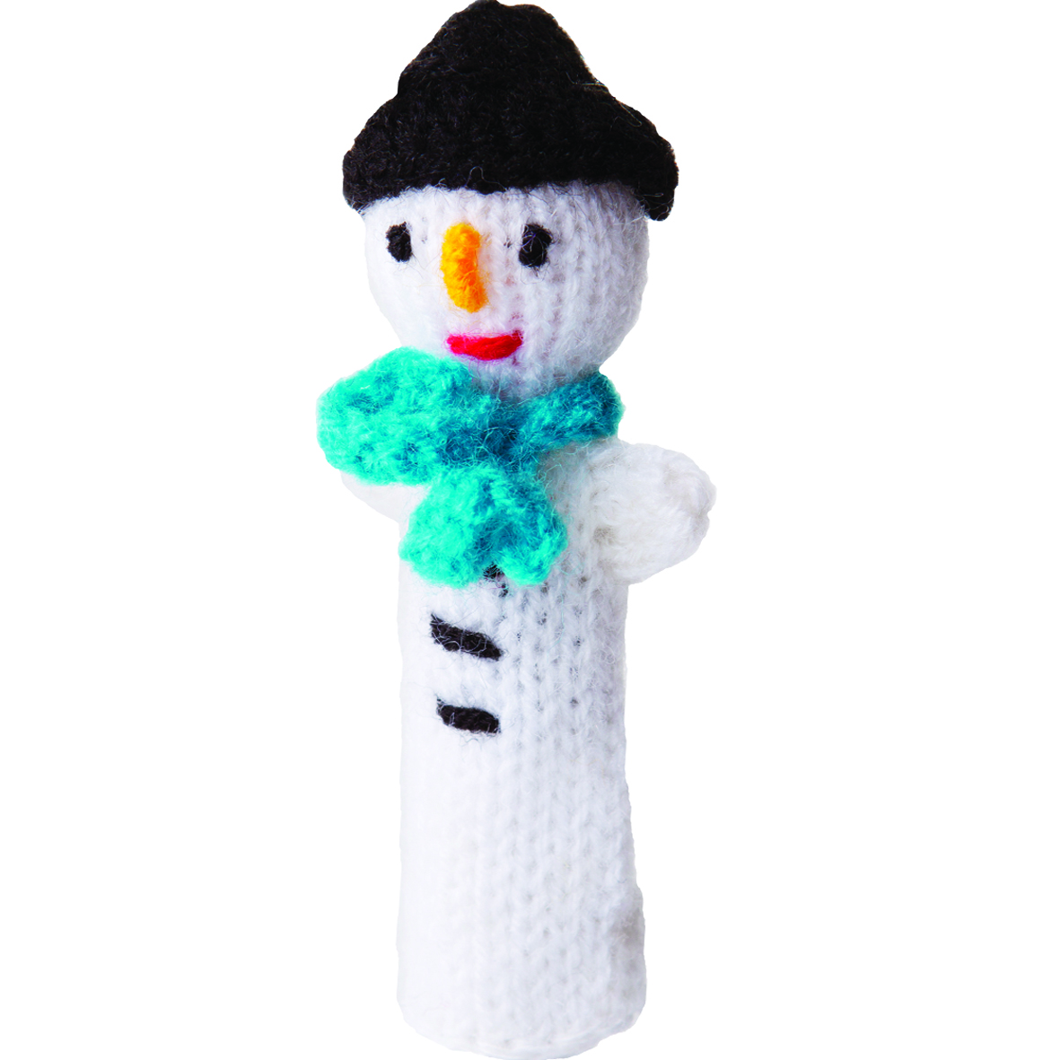 Snowman finger puppet (blue scarf) - Buy Finger Puppets at Little Fingy